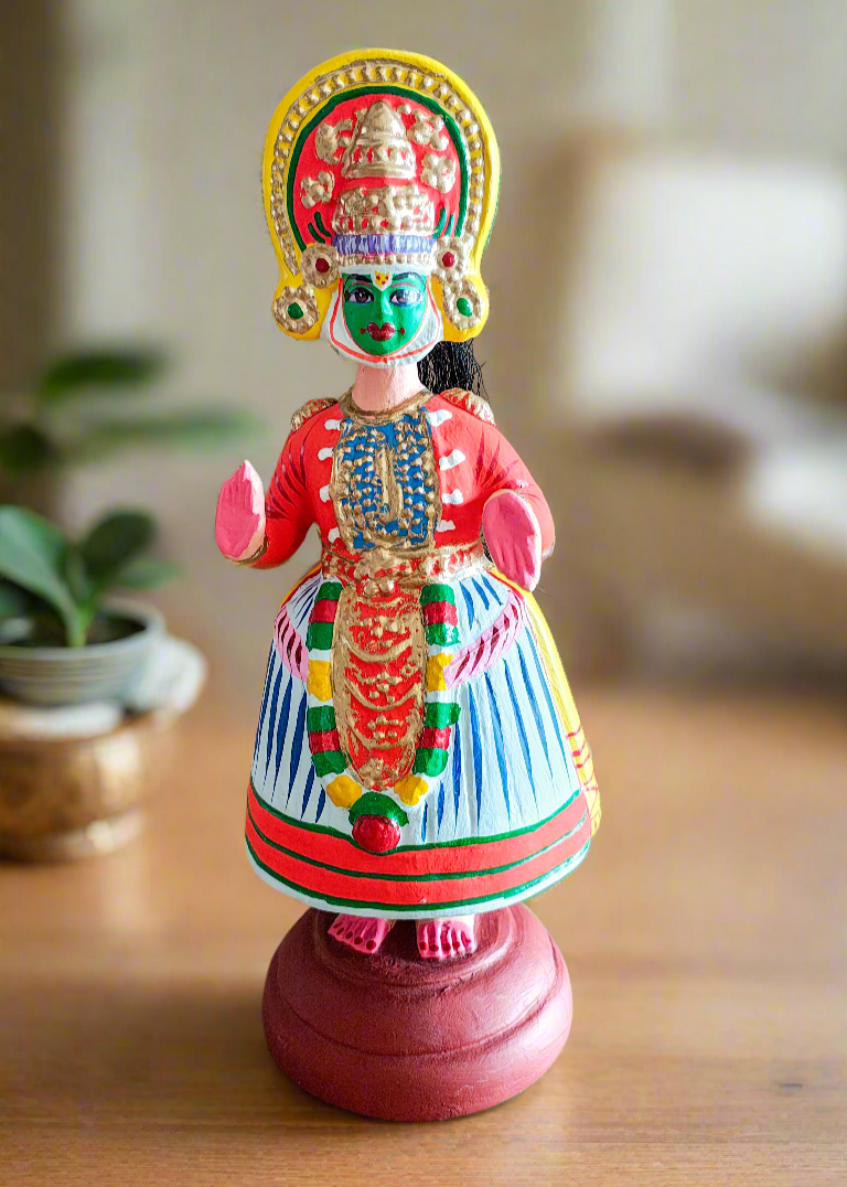 Handcrafted Dancing Rama Krishna Kathakali Set