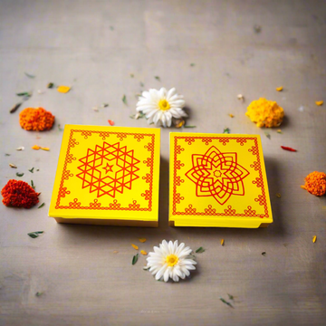 Traditional Wooden Peetha for Pooja & Festivals - 4 Inch | Set of 2