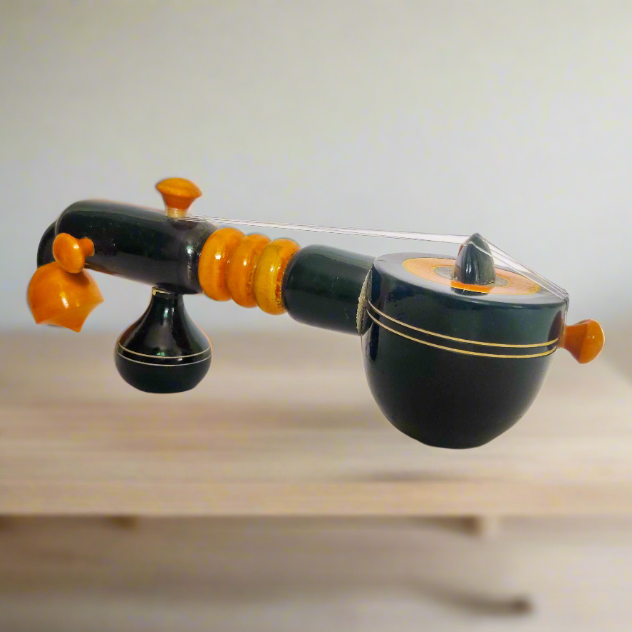 Handcrafted Wooden Veena Showpiece | Hand-Painted Indian Musical Instrument Decor & Gift