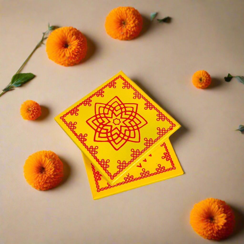 Traditional Wooden Peetha for Pooja & Festivals - 4 Inch | Set of 2