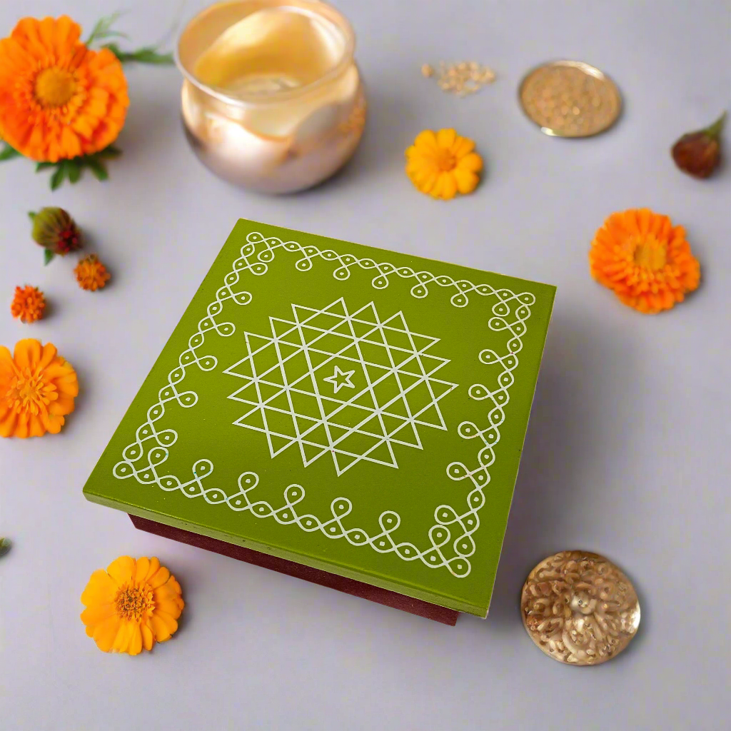 Traditional Wooden Peetha for Pooja & Festivals | Colors May Vary