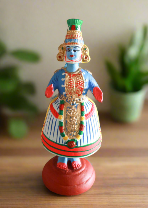 Handcrafted Dancing Rama Krishna Kathakali Set