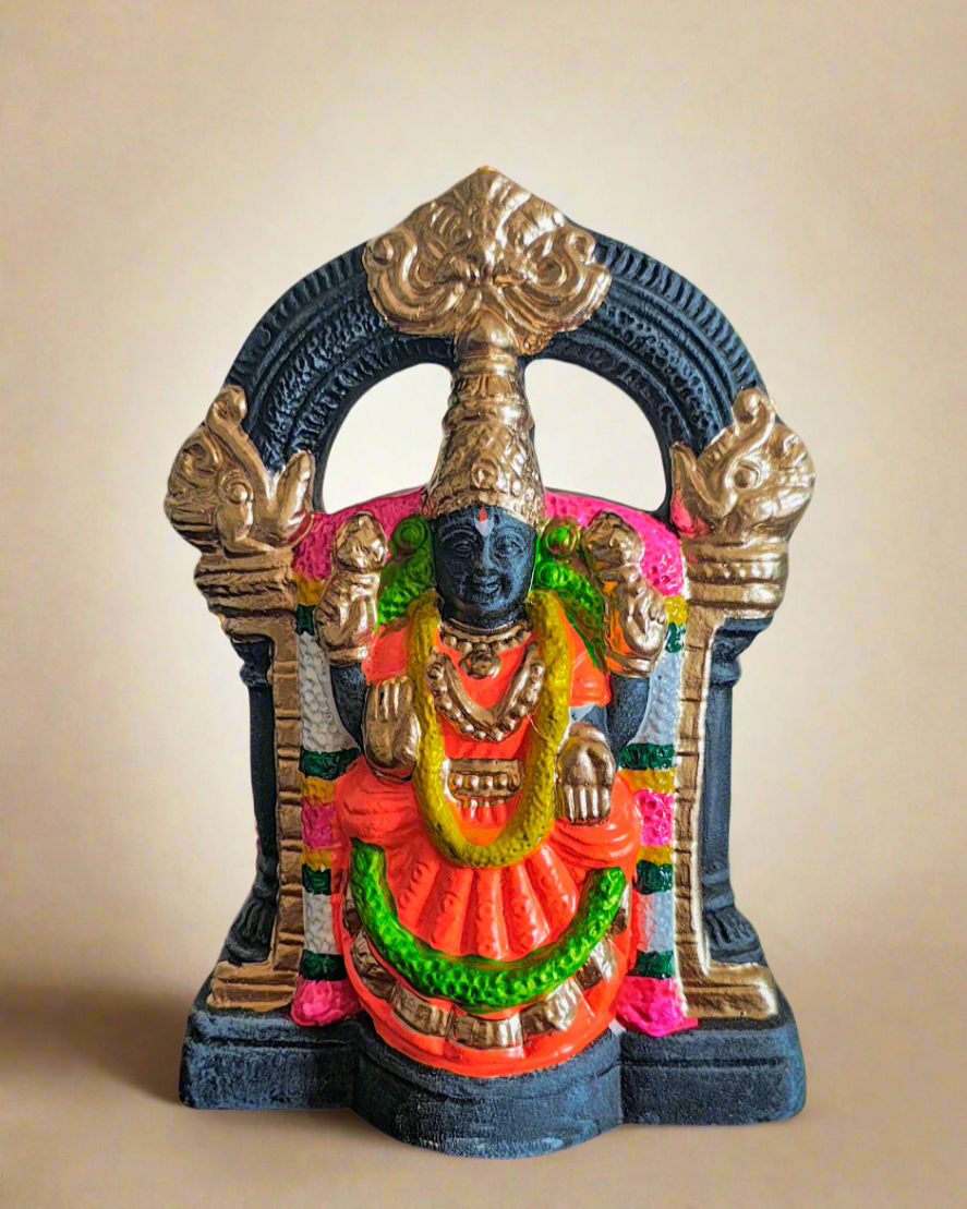 Serene Handcrafted Clay Lakshmi-Venkateswara Set (Timeless Stone Finish)