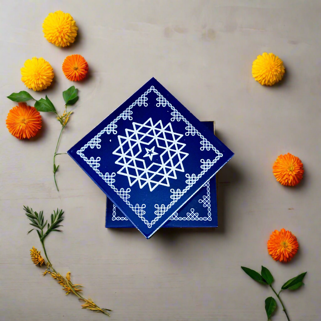 Traditional Wooden Peetha for Pooja & Festivals - 4 Inch | Set of 2