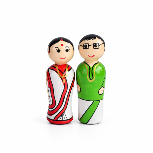 Wooden State Traditional Doll pair pretend play Imagination Montessori Non Toxic