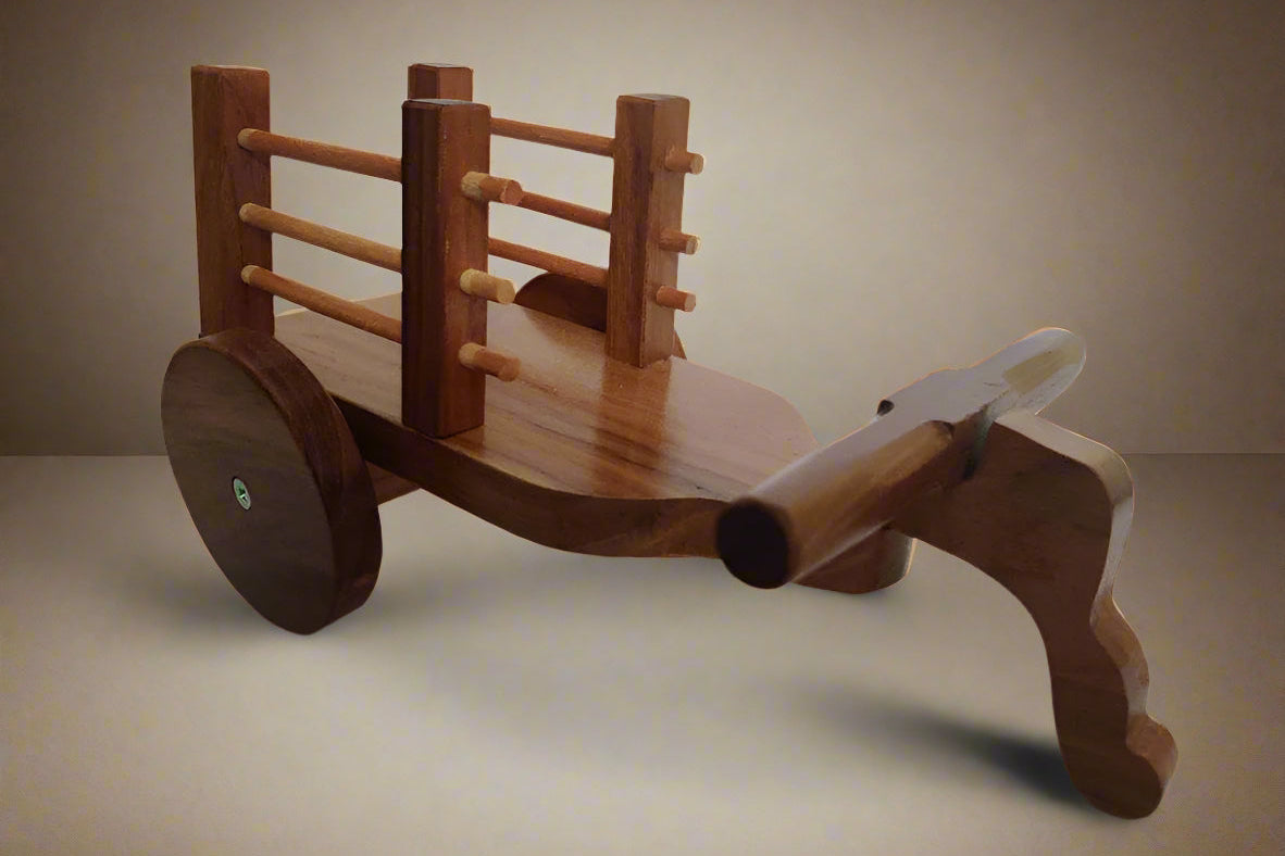 Bullock Cart Wooden Décor Sustainable - WeToyToy