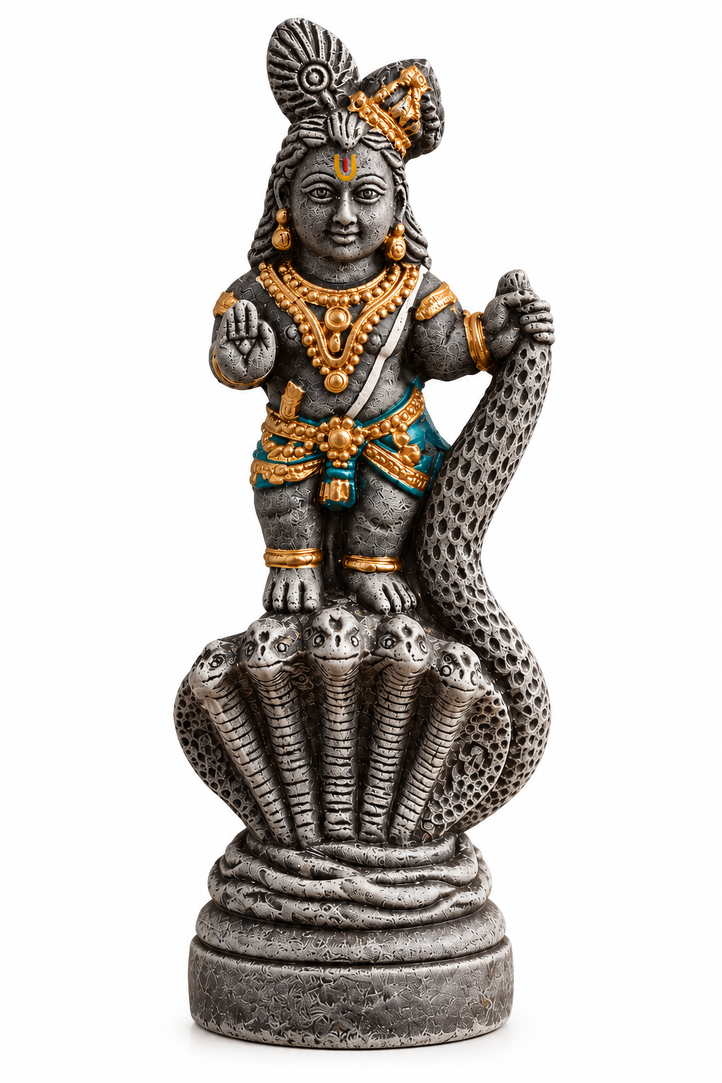 Handcrafted Kaliya Narthana Krishna Golu Doll – Dancing Krishna on Kaliya