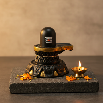 Handcrafted Shiva Lingam Black & Gold - Hero