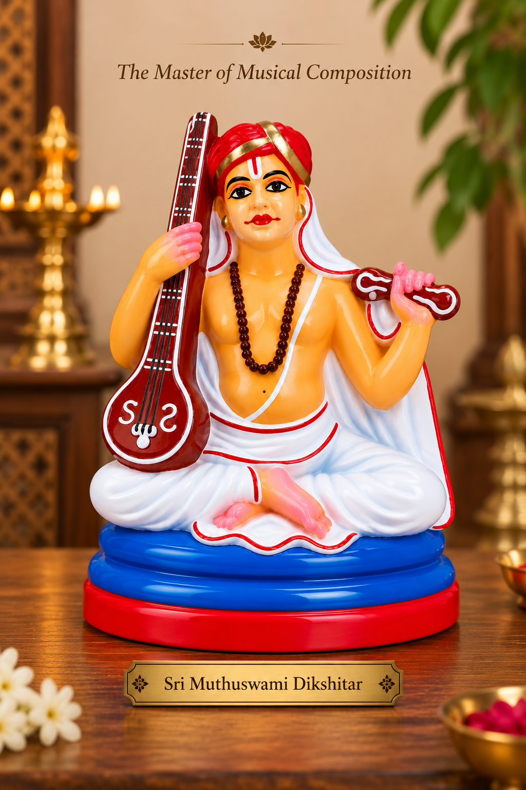Handcrafted Masters of Carnatic Music Set – Sangeetha Trimurti Golu Dolls (Set of 3)
