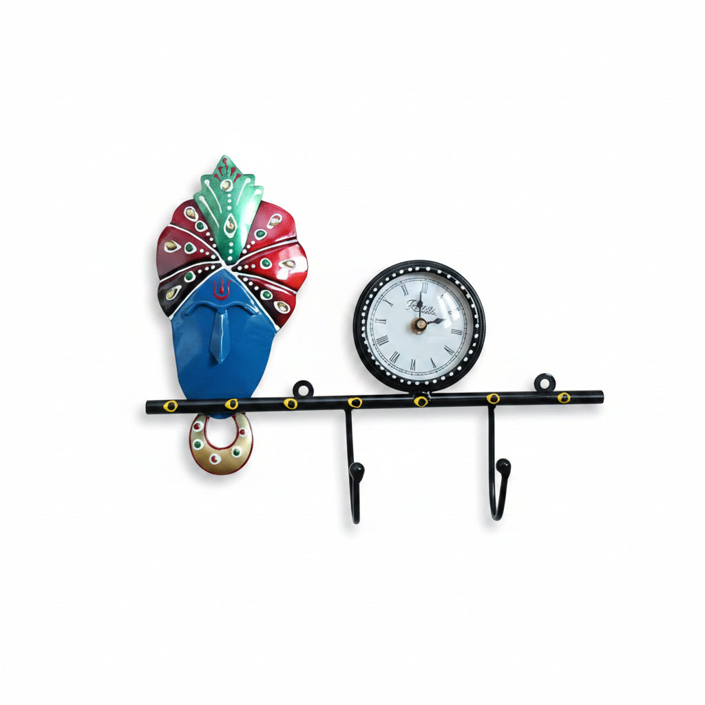 Wall Decor with Hooks and Time