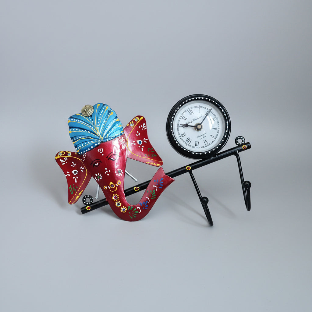 Wall Decor with Hooks and Time