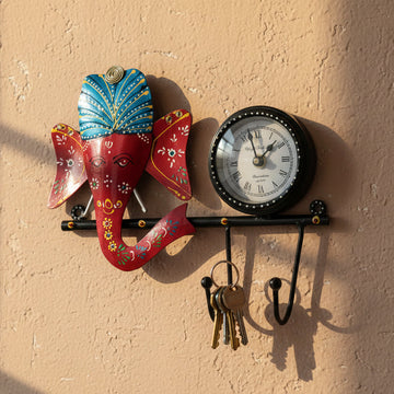 Wall Decor with Hooks and Time