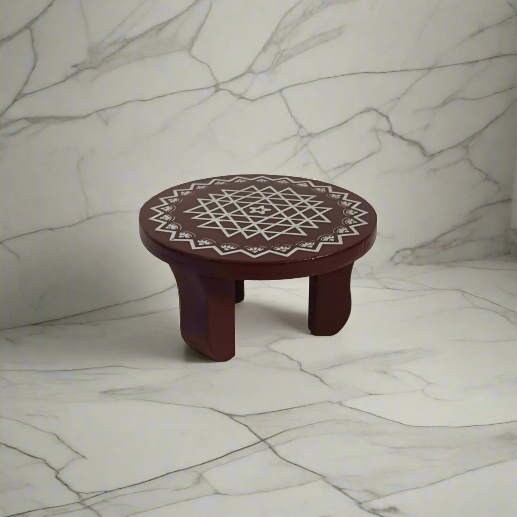 Small round wooden stool