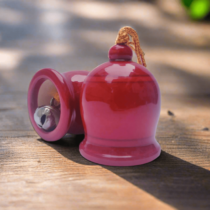 Wooden Bells Pairs Traditional Door Hanging Gifting Décor/ Set of 2 - WeToyToy Orange