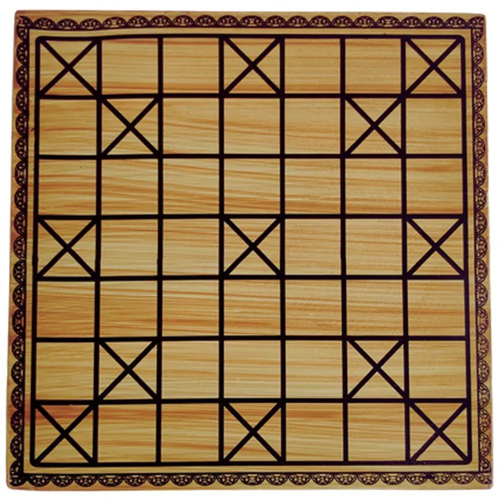 Wooden Chowkabara Traditional Strategy Board Game | One Board Double - Sided (5 & 7 House) - WeToyToy