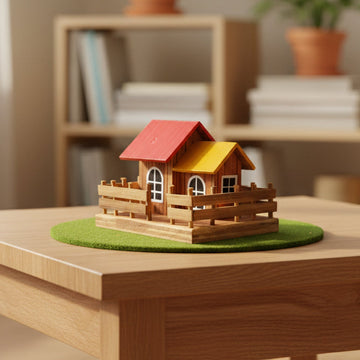 Wooden House Imaginative Play Décor Montessori - WeToyToy