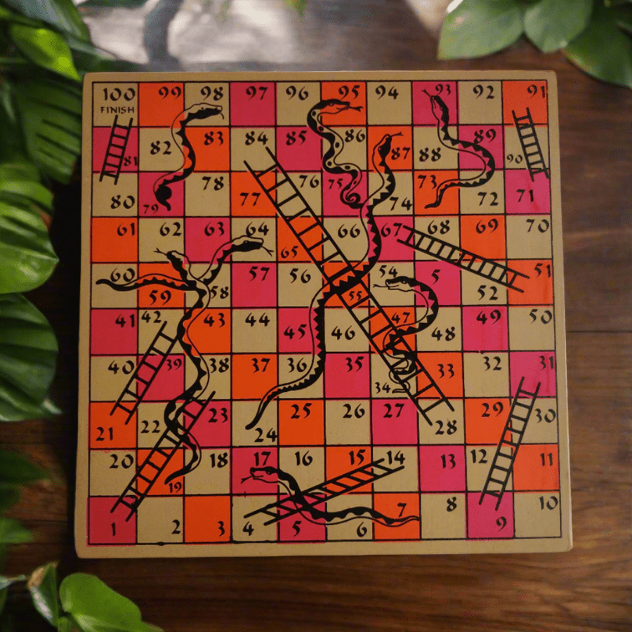 Wooden Snake and Ladder / Ludo Fun Traditional and Modern Board Game - WeToyToy